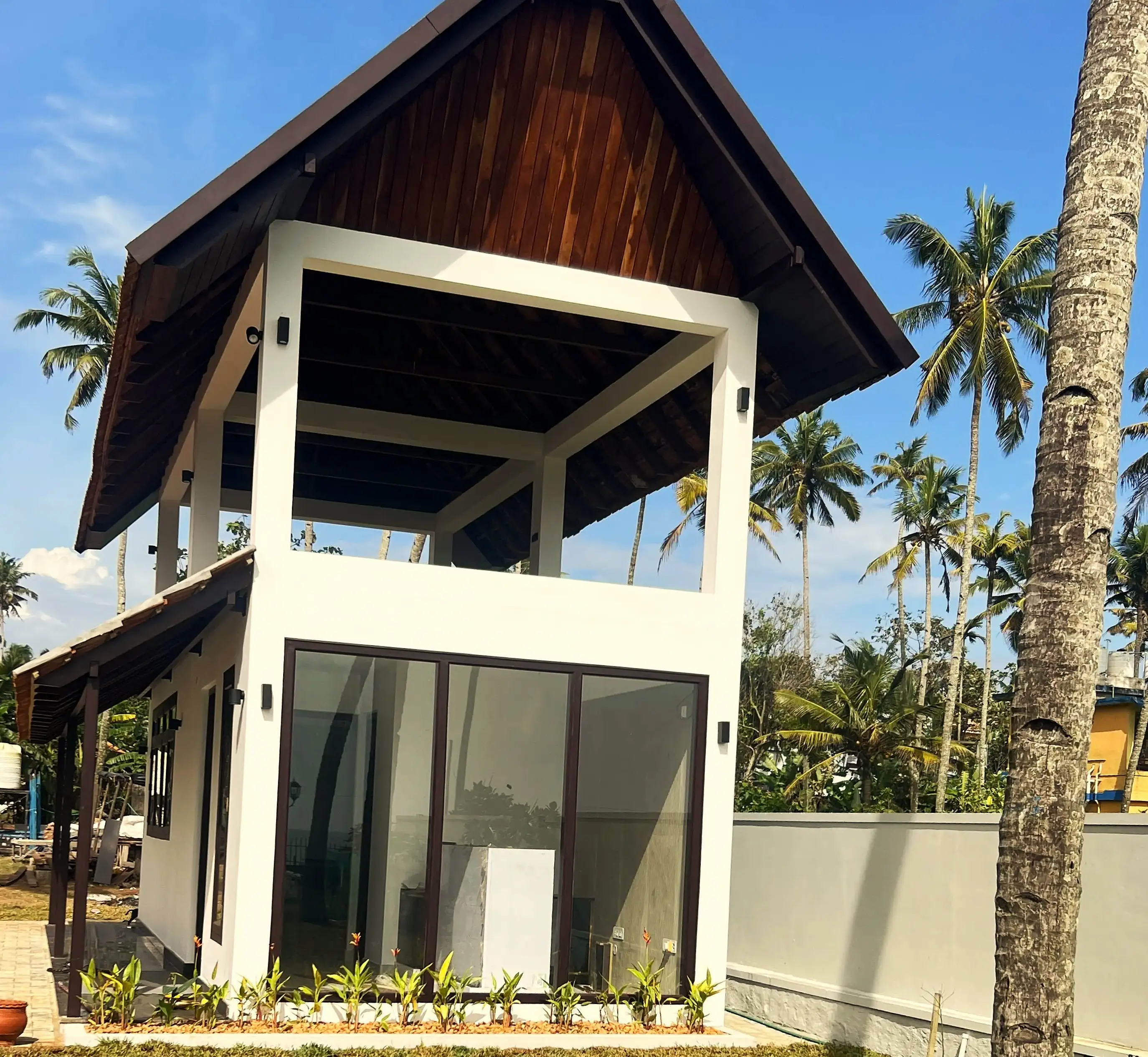 Romantic dining setup on the oceanfront balcony