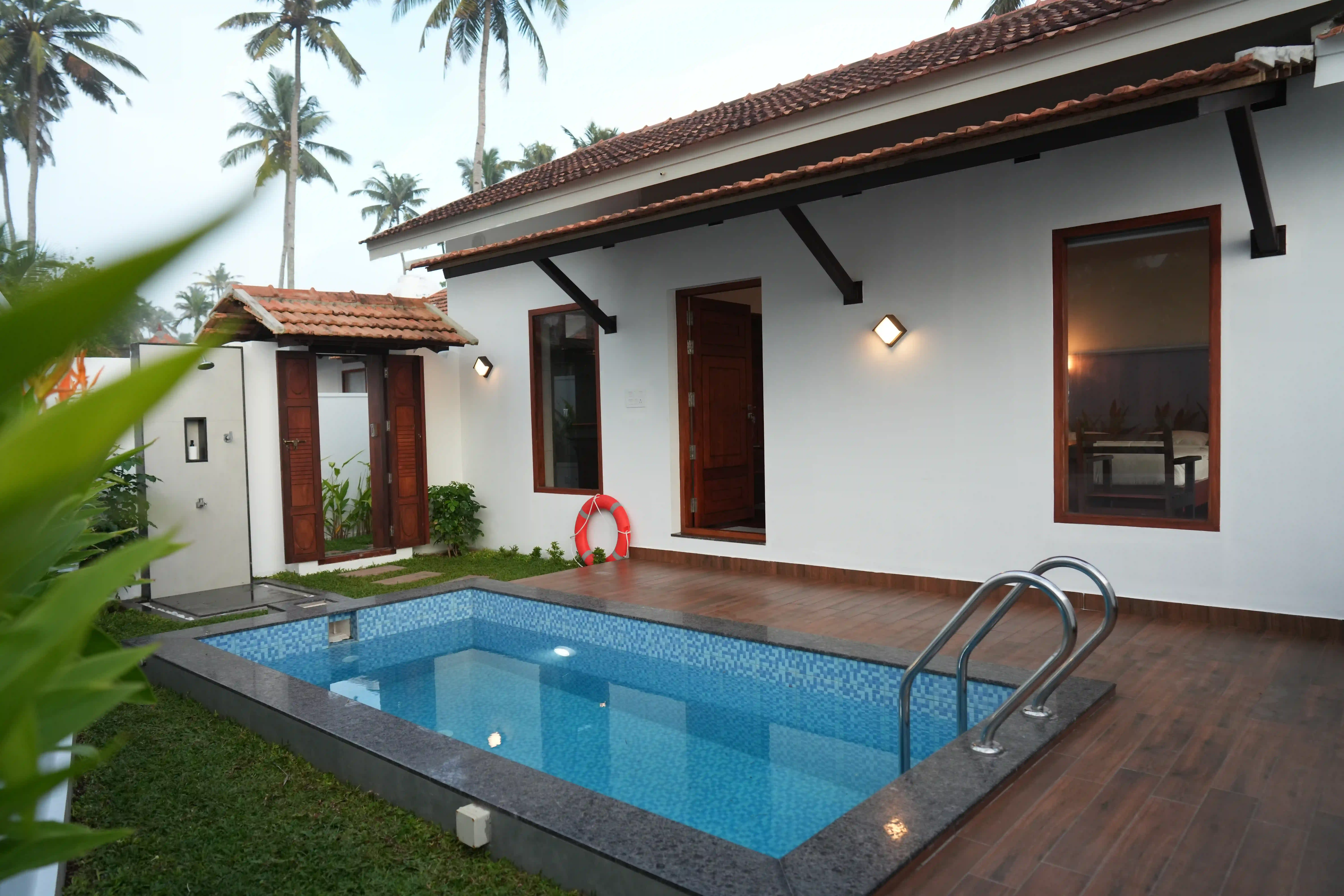 Private pool in a landscaped garden